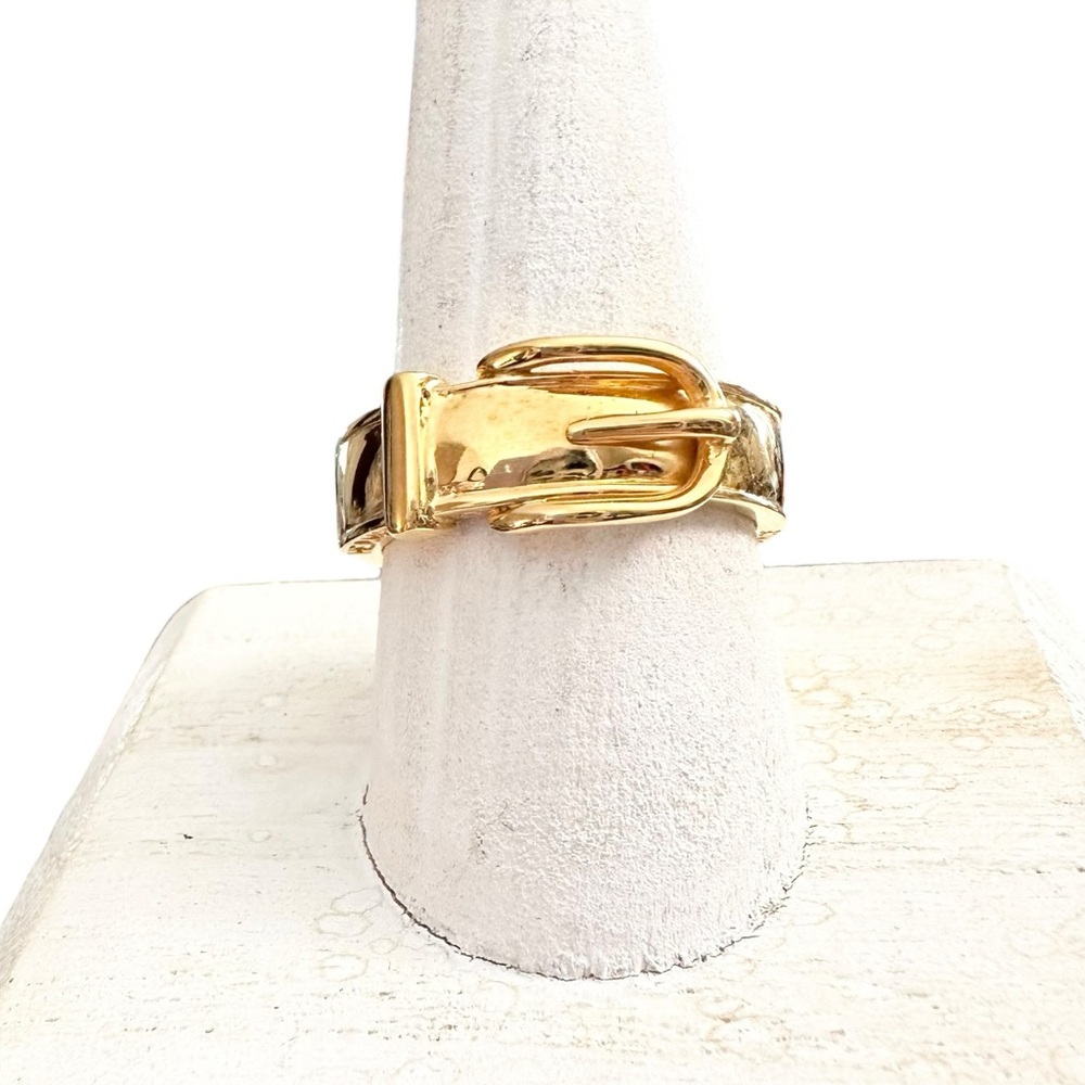 Hermes Gold Engraved Iconic Santur Belt Scarf Ring with Box - Picture 4 of 8